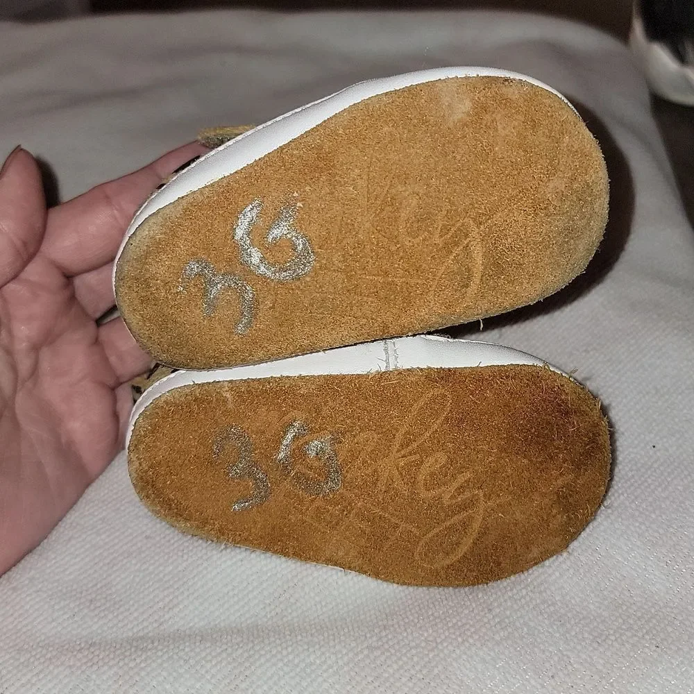 MONKEY FEET High Top Elastic Lace Leather Soft Bottom Moccasin Shoes 6-12 months